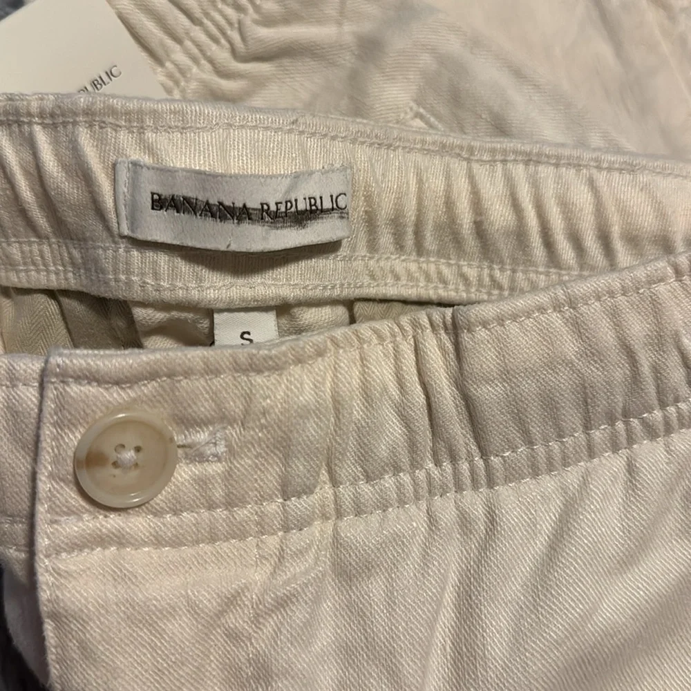 NWT! Banana Rupublic Straight Italian Linen-Cotton Pull-On Pant - Small 🩷